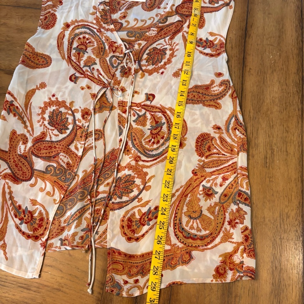 NWT Faithfull the Brand lonica Tie Top in Rayon-georgette,Small,Chic Summer - Picture 11 of 11